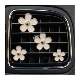 XINLIYA 8PCS Car Daisy Flower Air Vent Clip, Cute Auto Outlet Air Conditioning Clip, Sweet Girly Vehicle Gift for Women Girls, Car Interior Decor Universal Fit（White）