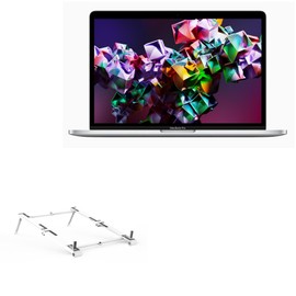 BoxWave Stand and Mount Compatible with Apple MacBook Air (13-inch M2 2022) - Pocket Aluminum Stand 3-in-1, Portable Multi Angle Viewing Riser - Metallic Silver