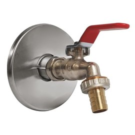 SOMATHERM FOR YOU - Kit with adjustable ball valve 15/21-20/27 + wall bracket with rosette made of chrome-plated brass - flat handle - male thread 1/2" (15/21) - output 3/4" (20/27)
