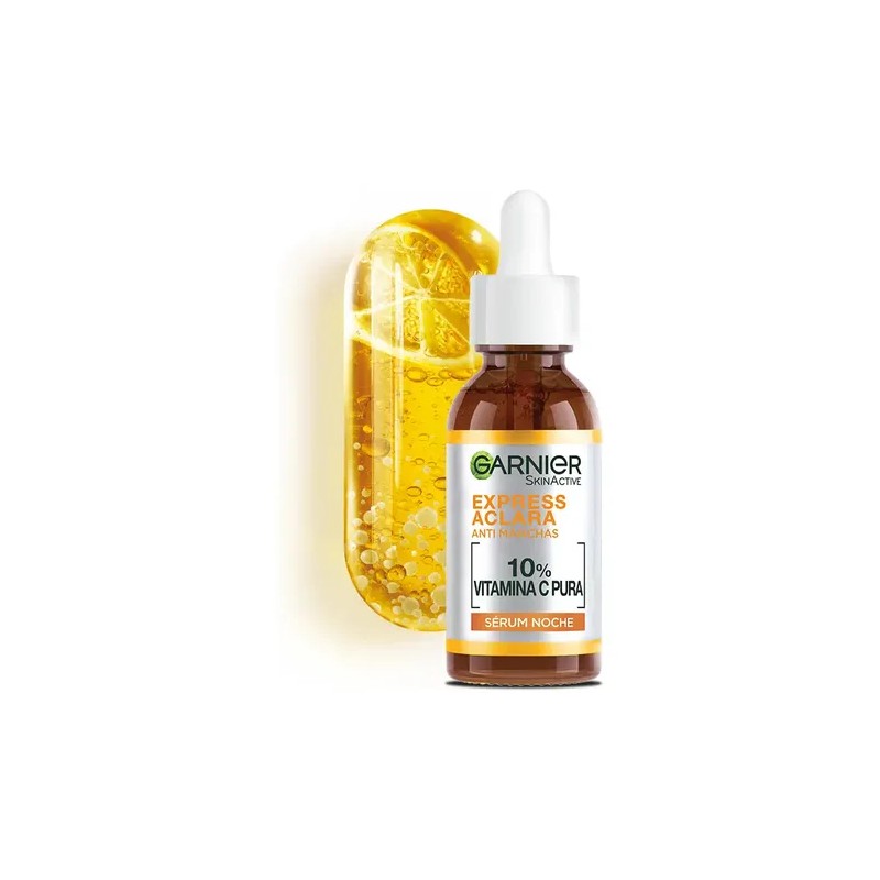 Garnier Express Aclara Sérum Noche Antimanchas con Vitamina C Pura,
