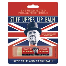 The Unemployed Philosophers Guild Winston Churchill Stiff Upper Lip Balm - Peppermint Flavored, Cruelty-Free and Made in the USA from Natural and Imported Ingredients