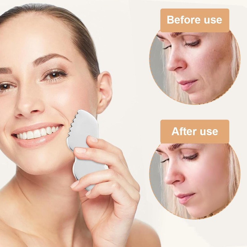 COYUN Gua Sha Edelstahl, Gua Sha Stein Gesichtswerkzeug, Guasha Scraping
