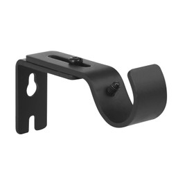 Anndason Heavy Duty Adjustable Curtain Rod Brackets Rod Holders for 1 Inch Rod, Black Color, (Set of 4,Black)