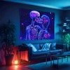 Starlit Patio Blacklight Skull Tapestry UV Reactive Glow In The