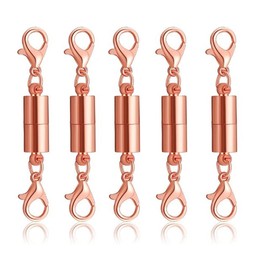 10 Pack of Silver Magnetic Lobster Clasp Jewelry Necklace Bracelet(Rose Gold)