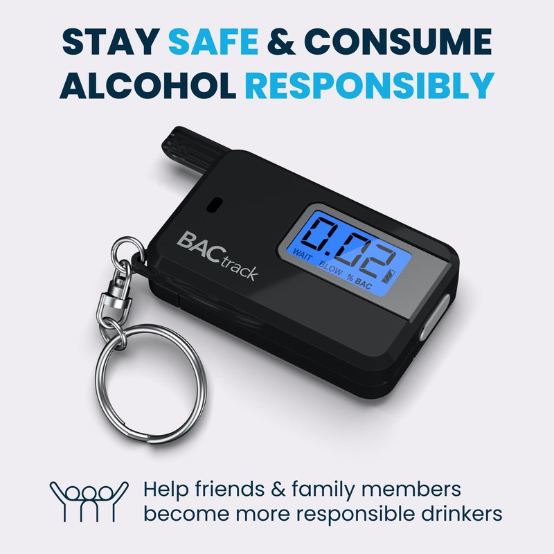 BACtrack Go Keychain Breathalyzer (Black) | Ultra-Portable Pocket Keyring Alcohol