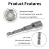 Skweawert 2pcs 1/4" Hexagonal Shank Socket 10mm Magnetic Power Nut