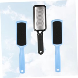 Beavorty Stainless Steel Foot File Sandpaper Pads Set 3pcs Foot Exfoliator Pedicure Tool Kit for Women Ladies Professional