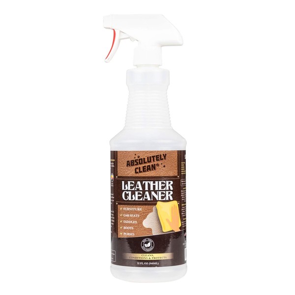 Amazing Leather Cleaner/Conditioner/Deodorizer | Powerful, Natural Enzyme Cleaner | USA Made | Great for Leather & Vinyl, Furniture, Boots, Purses, Clothing & More Removes Stains Spray & Wipe (32oz)