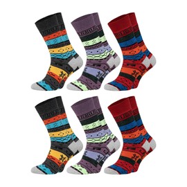 CHiLI Lifestyle Socks Thermal Colour Colourful Thermal Socks 6 Pairs Warm Winter Socks Women Men 35-38/39-42/43-46, multicoloured