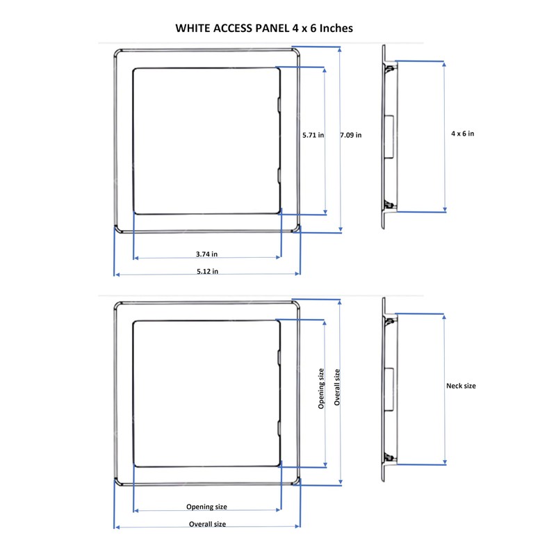 AirTech-UK Access Panel White Plastic Inspection Detachable Door Access Hatch