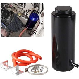 RYANSTAR Universal car Radiator Coolant Tank 800ml Coolant Expansion Tank Overflow Oil Catch Tank Cooling Catch Bottle Reservoir Aluminum Billet Black
