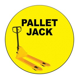Pallet Jack Floor Decals Yellow Anti-Slip Round Shape Business Industrial Signs Stickers 36Inches Longer Side