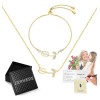 Leawede 2pzs Collar Y Pulseras Tulipán Oro Regalos Para Mujer