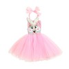 Baby Girl Easter Bunny Mesh Dress Sleeveless Sequins Rainbow Halter