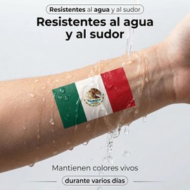 Set de 90 Tatuajes Temporales de México para Aficionados al Fútbol - 10 Hojas de 6.8x12cm, Accesorios para Estadios y Fiestas Deportivas, Kit de Animación Tricolor - Resistentes al Agua