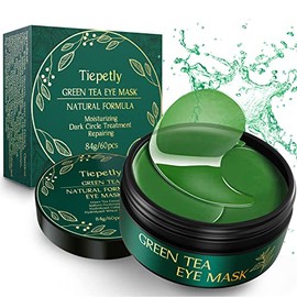 Mascarillas debajo de los ojos,colágeno para ojos,parches de té verde para ojos hinchados 60 piezas,para ojeras e hinchazón,mascarilla hidratante...  