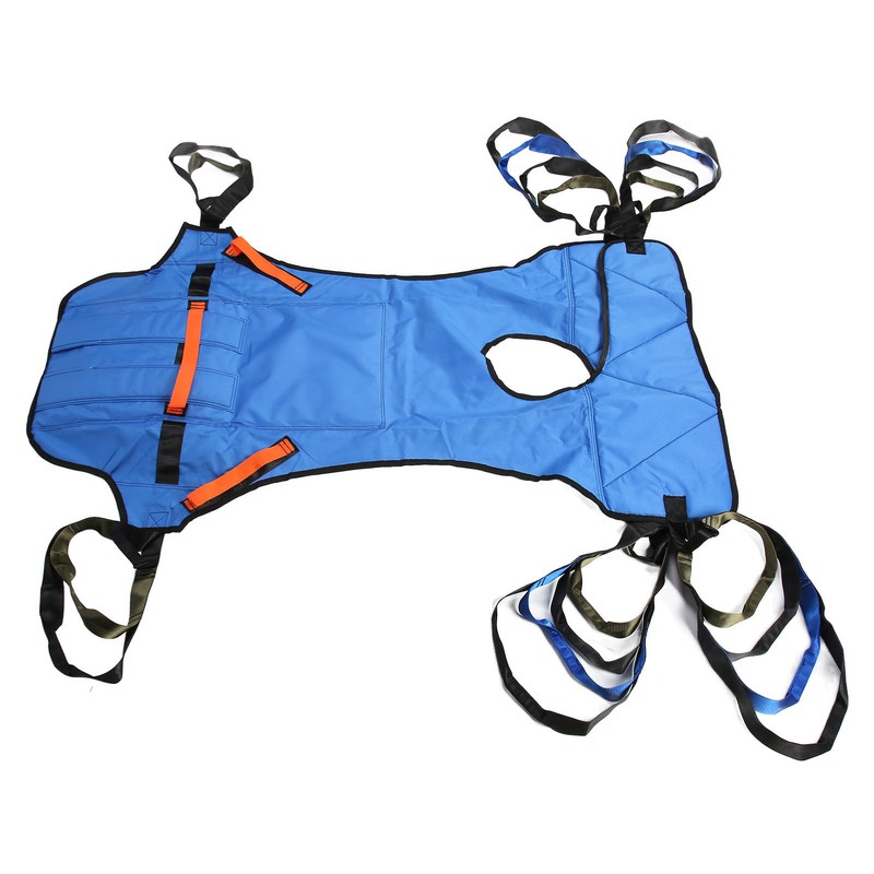 Patient Full Body Lift Sling Royalblue Head Support Toileting Transfer