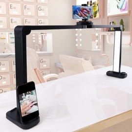 BQAN Nail Tech Lamp for Desk with Phone Holder, 33" 40W Foldable Table Lamp for Nail, Lash Eyelash Extension, Tattoo - 3 Modes 3000k-6000k LED Manicure Desk Light (Black)