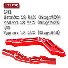 BRCatWPark Aluminum Shock Tower Shock Mounts Upgrades Part for 1/10 Granite Senton 3S BLX Mega550,1/8 Typhon 3S BLX Mega550,RC Alloy Front Rear Shock Tower Hops up,Red