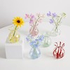 6-Piece 4.5" Ruffled Ribbon Small Vases for Flowers Hand-Blown Glass