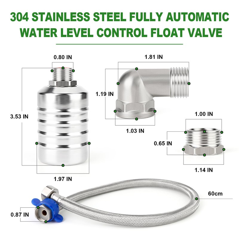 TAISHER 1/2" 3/4" 304 Stainless Steel Automatic Water Level Control
