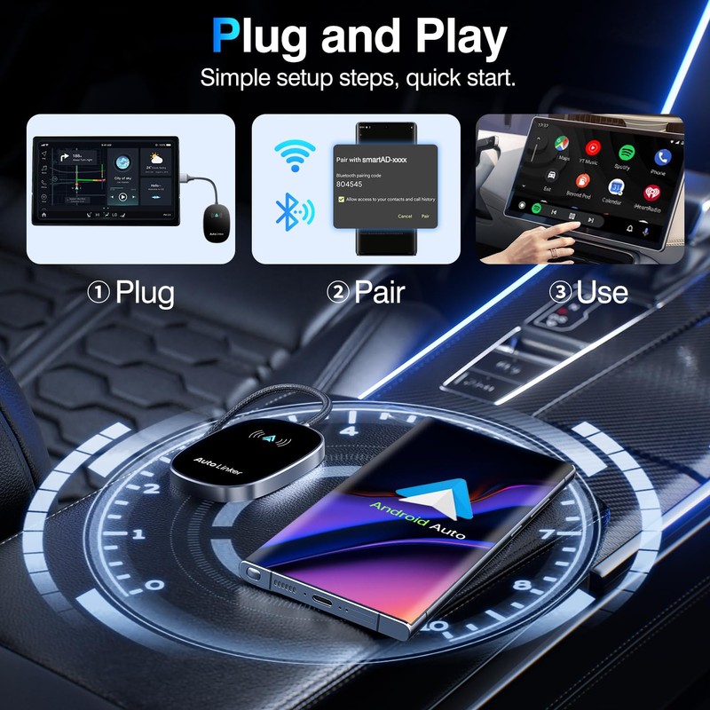 Android Auto Wireless Adapter for Cars with Built-in Wired Android