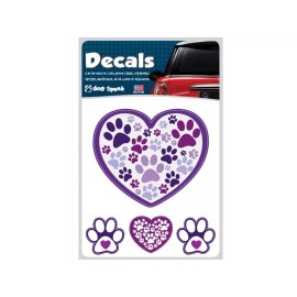 Heart with Paw Prints - Decal Sheet