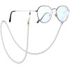 OCR White Adjustable Eyeglass Strap With Pearl Beaded Design 29