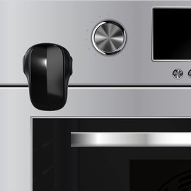 Moonybaby Childproof Oven Door Lock, Child Safety Oven Front Lock(ONLY for Flat Surface), Heat-Resistant, No Tool Needed, Jet Black