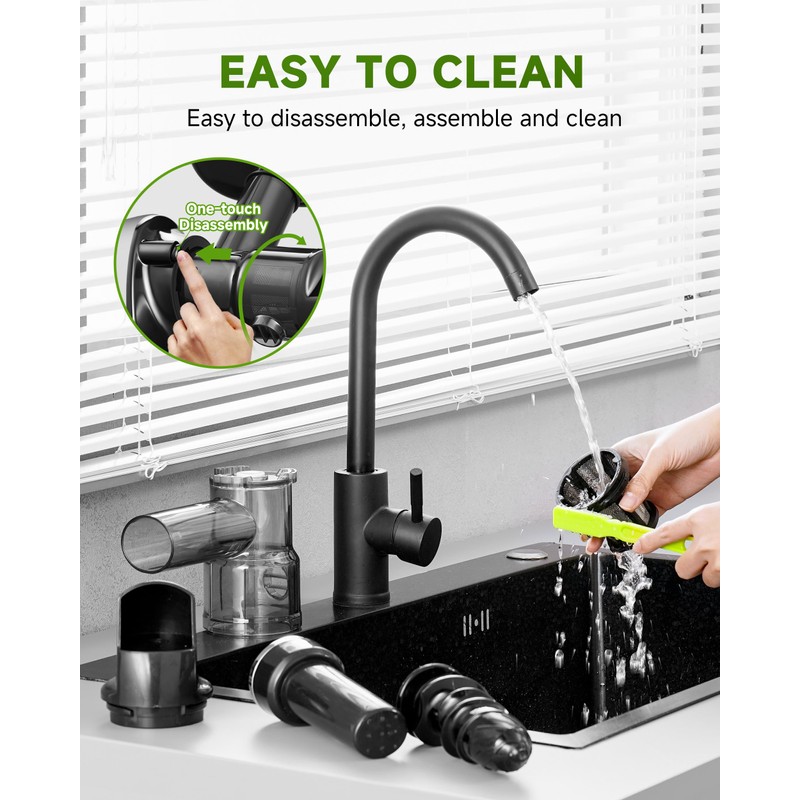 AMZCHEF Cold Press Masticating Juicer Machine - 90% Yield Reverse