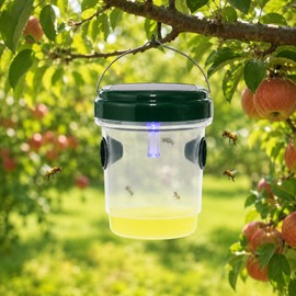 Solar LED Wasp & Fruit Fly Trap – Reusable Hanging Outdoor Insect Catcher for Garden, Patio & Orchard