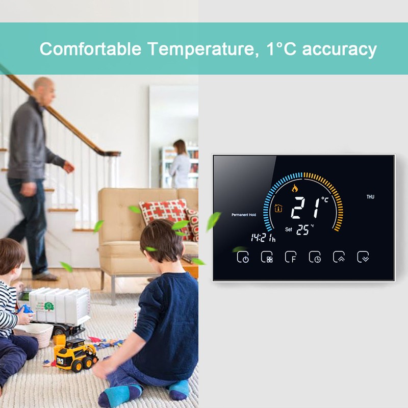 Intelligent Thermostat with LCD Touch Screen Temperature Controller for Home