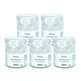 EasyN Soft Pointed Double-Sided Makeup Cotton Swabs, 120 Count Cylindrical Container (5-Pack) Pouch