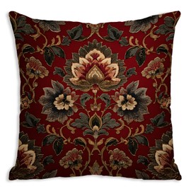 Bohemian Vintage Pattern Pillow Covers, Red Blue Boho Throw Pillow Cover, Printed Carpet Pattern Decor Double Sided Square Pillowcase for Living Room Farmhouse Sofa Bedroom Home Decor (Red&Grey)