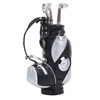 Mini Desktop Golf Bag Pen Clock Zinc Alloy PU Leather