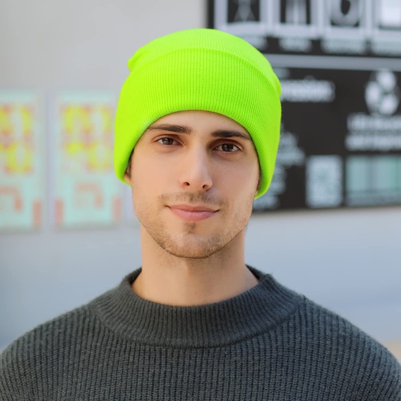 MASADA Women's and Men's Beanie Winter Hat, neon yellow