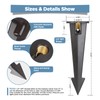 Gardencoin ABS Ground Spikes Stakes Replacement with Brass Insert, 1/2"