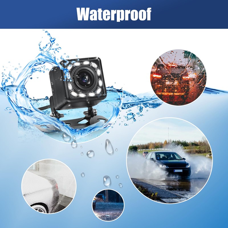 CAMECHO Backup Camera Rear View Camera Waterproof 170° Wide Angle