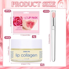 Lip Sleeping Mask, Moisturising Lip Mask Pads, Lip Care Set - Lip Balm, Lip Mask for the Night and Lip Mask Brush, Plumper Lip Balm, Lip Care for Very Dry Lips
