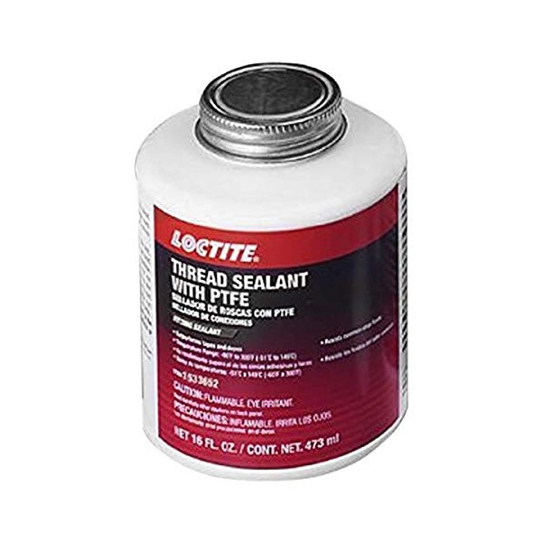 Loctite 1533652 Thread Sealant Brush Top Cap with PTFE, 16-oz.