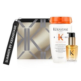 KÉRASTASE SET Shampoo Nutritive Bain Satin Riche 250 ml + Elixir Ultime formato travel size 30 ml |Nutre profundamente el cabello y aporta brillo intenso