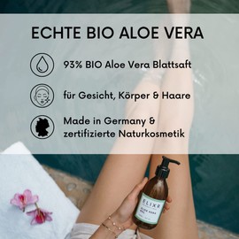 Elixr Organic Aloe Vera Gel I 100% Natural & Pure I Certified Natural Cosmetics from Germany I 230 ml I Aloe Vera Gel