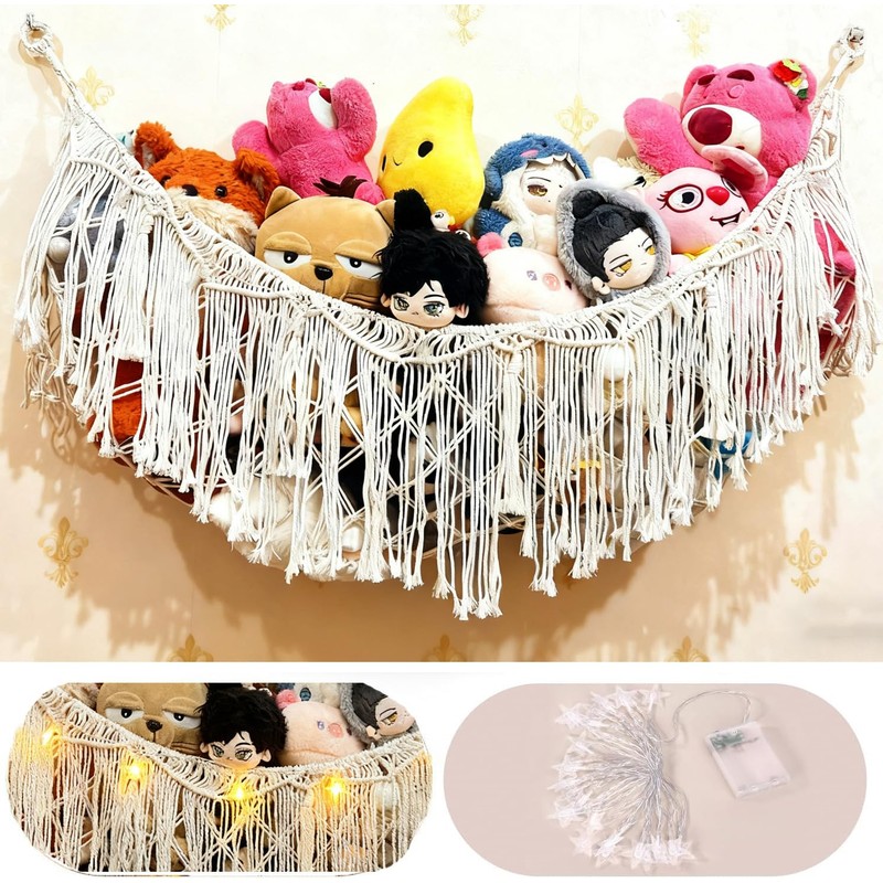 Stuffed Animal Hammock or Net With LED Lights Extra Large