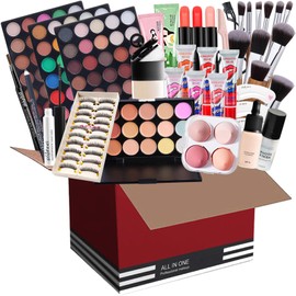 Professional Makeup Sets, MKNZOME 50-Piece Make-Up Set with Make-Up Bag, Make-Up Case, Filled Women's Makeup Palettes, Cosmetics, Eyeshadow, Lip Gloss, Birthday, Christmas Gift Set
