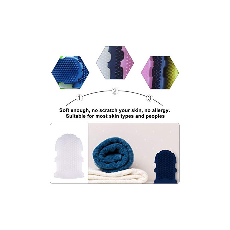 Coheali Guantes Silicona Baño Cepillos Masaje Hombres Mujeres Color Azar