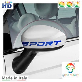 8 Stück "Sport" Aufkleber für Auto oder Motorrad - Rennsportfelgen Rückspiegel Sport Tuning Car Stripes Stripes - 3 Größen. Auto-Motorrad-Fahrrad-Roller (Schnee tarnen)