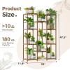 Bamworld Plant Stand Indoor Outdoor Tall Shelf for Multiple Brown
