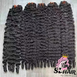 Raw Vietnamese Burmese Curly Hair Bundles Filipino Cuticle Aligned Raw Hair Bundlescolor: one bundles Natural wave, Stretched Length: 24"