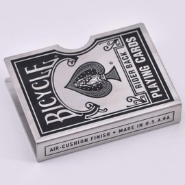 Magic Props Metal [Set of 2] Card Clips Alloy Metal Magic Prop Card Guard Bicycle Card Clip Playing Card Case Holder for Poker Deck Protector (Black)